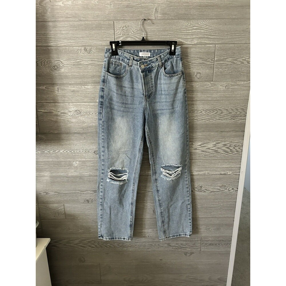 Vestique Light Blue High Rise Distressed Jeans Women's Size S Good Condition
